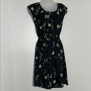 LC Lauren Conrad Black Dress with Floral Accents
